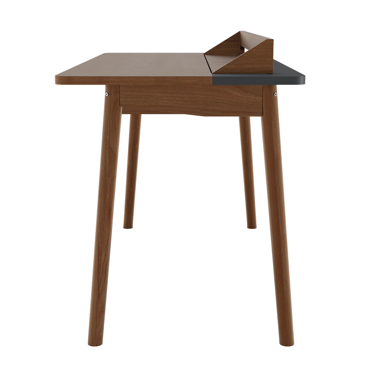 Bureau Honoré, noyer, laqué gris ardoise
