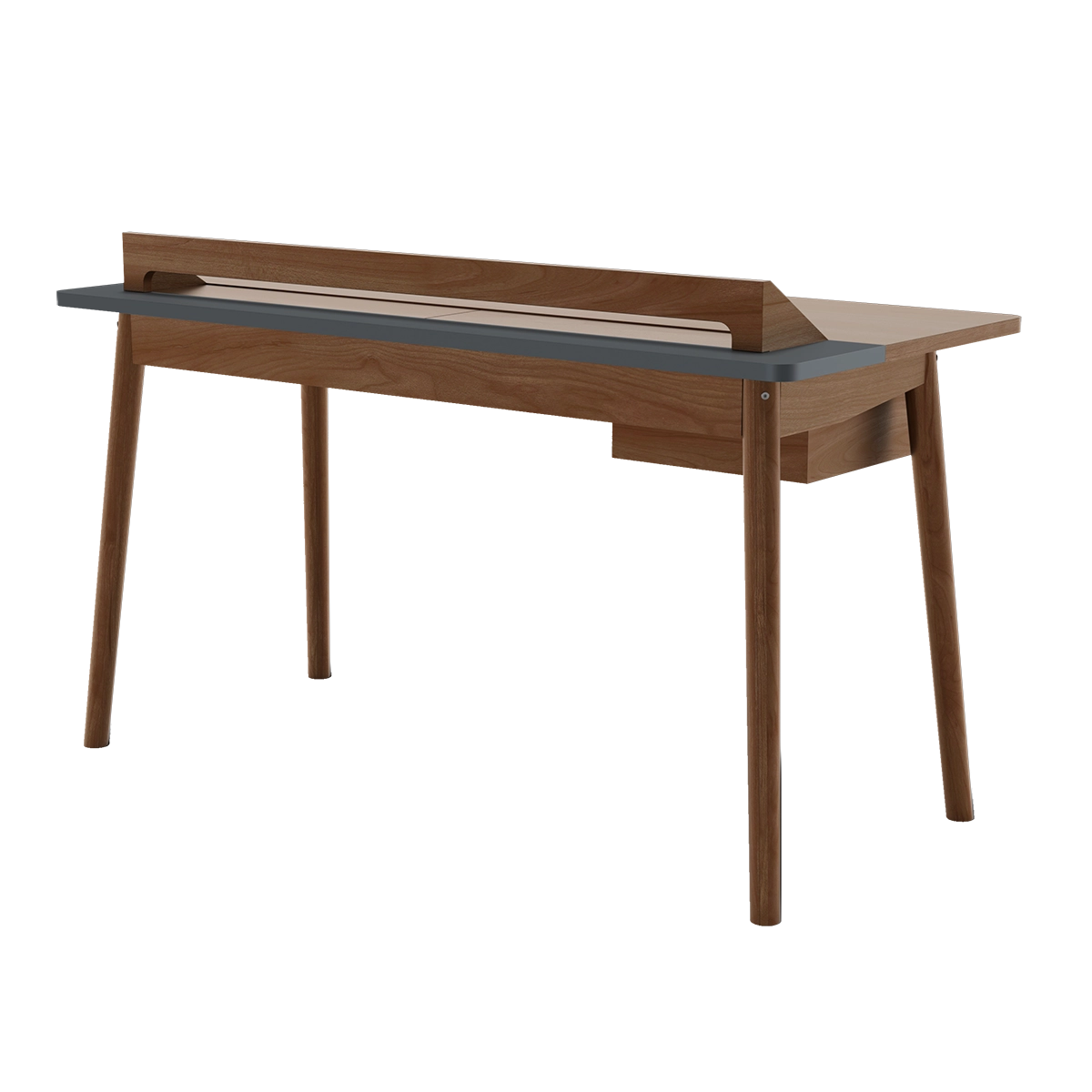 Bureau Honoré, noyer, laqué gris ardoise