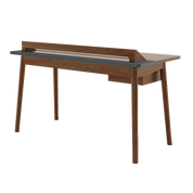 Bureau Honoré, noyer, laqué gris ardoise