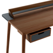 Bureau Honoré, noyer, laqué gris ardoise
