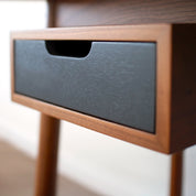 Bureau Honoré, noyer, laqué gris ardoise