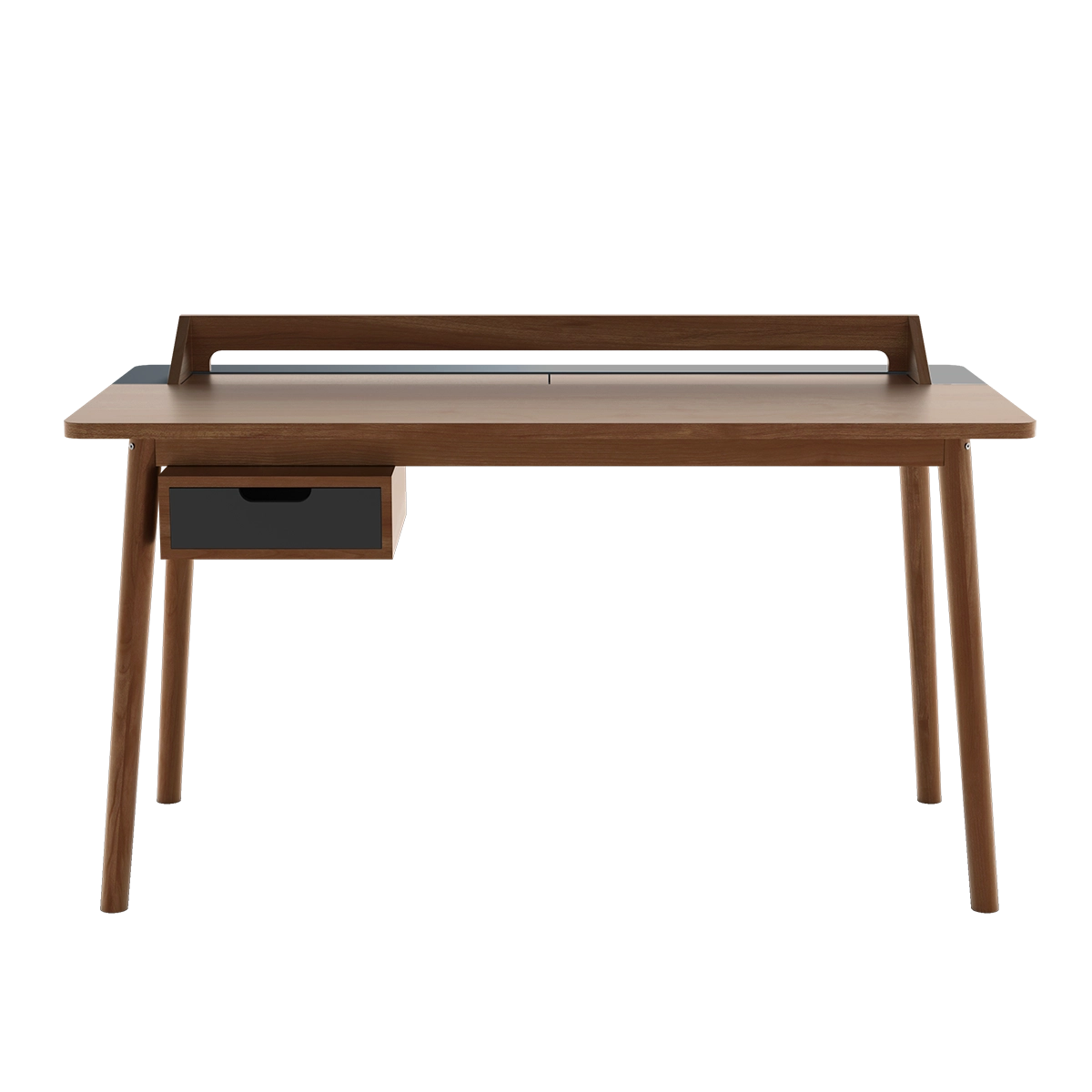 Bureau Honoré, noyer, laqué gris ardoise