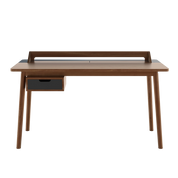 Bureau Honoré, noyer, laqué gris ardoise