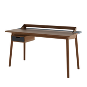 Bureau Honoré, noyer, laqué gris ardoise