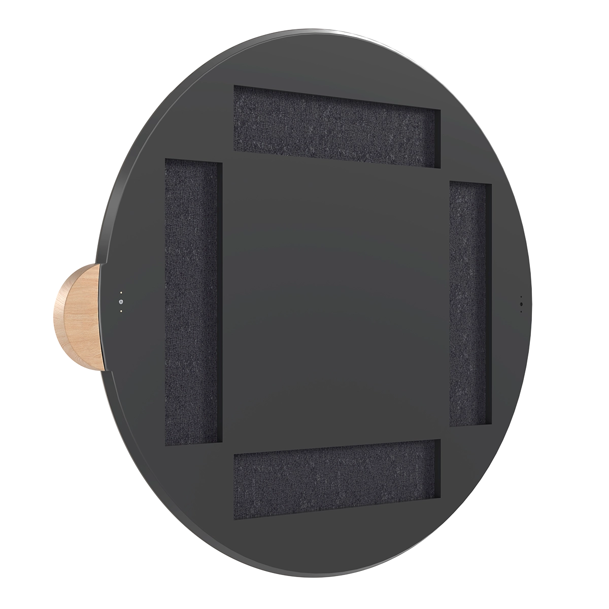 Sonia Round Mirror 90cm, natural glass, oak