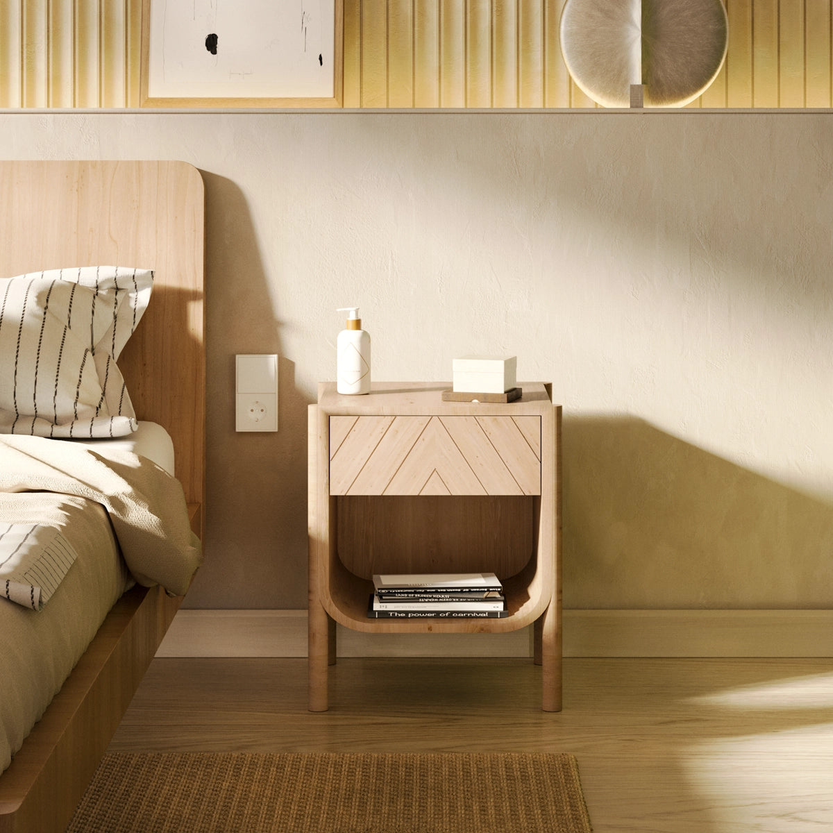 Chevet Marius chêne naturel