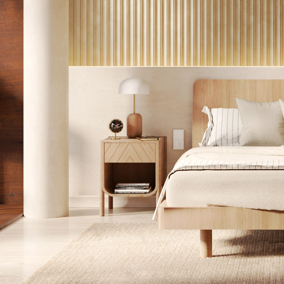 Chevet Marius chêne naturel