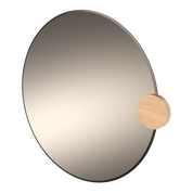 Sonia Round Mirror 90cm, smoked glass, oak