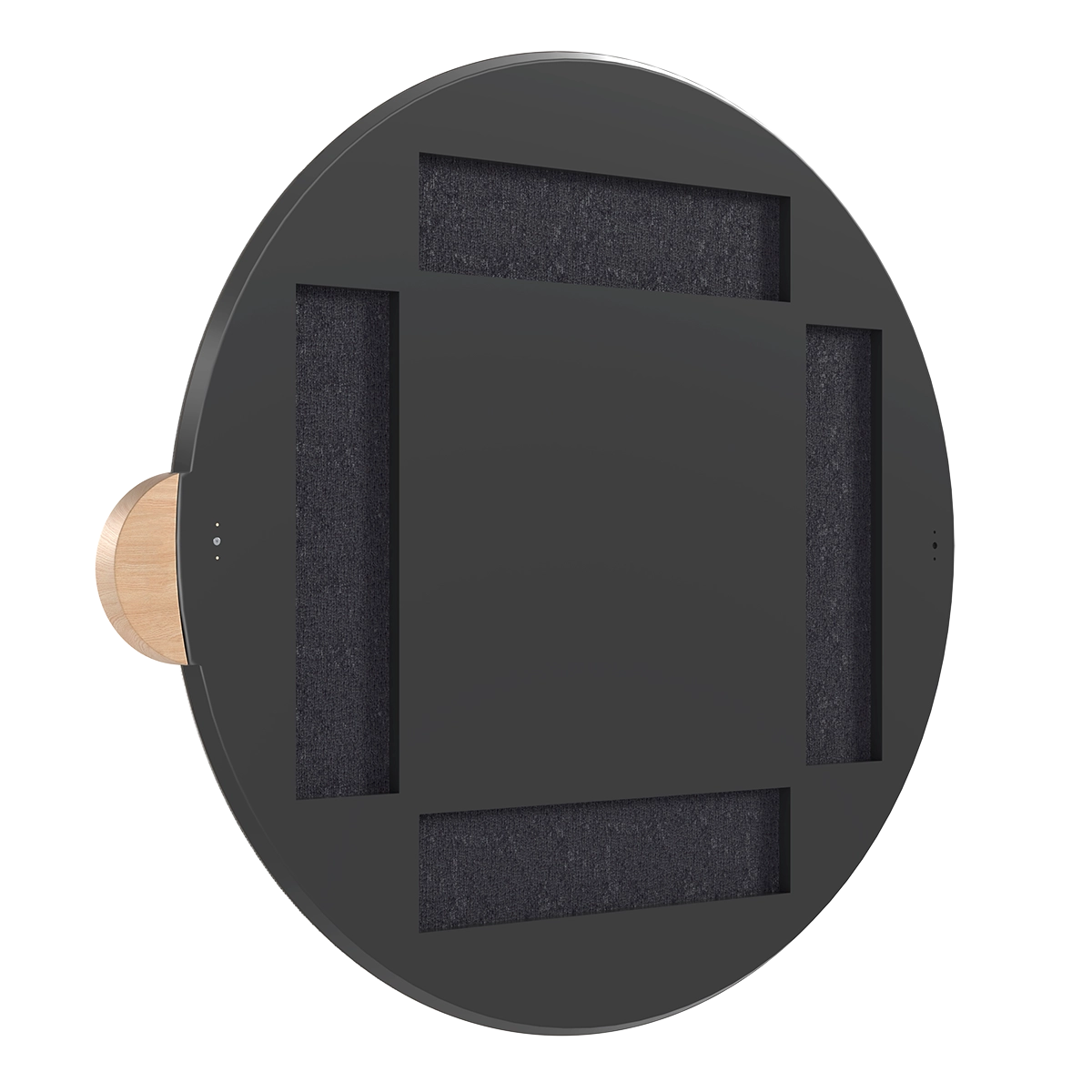 Sonia Round Mirror 90cm, smoked glass, oak