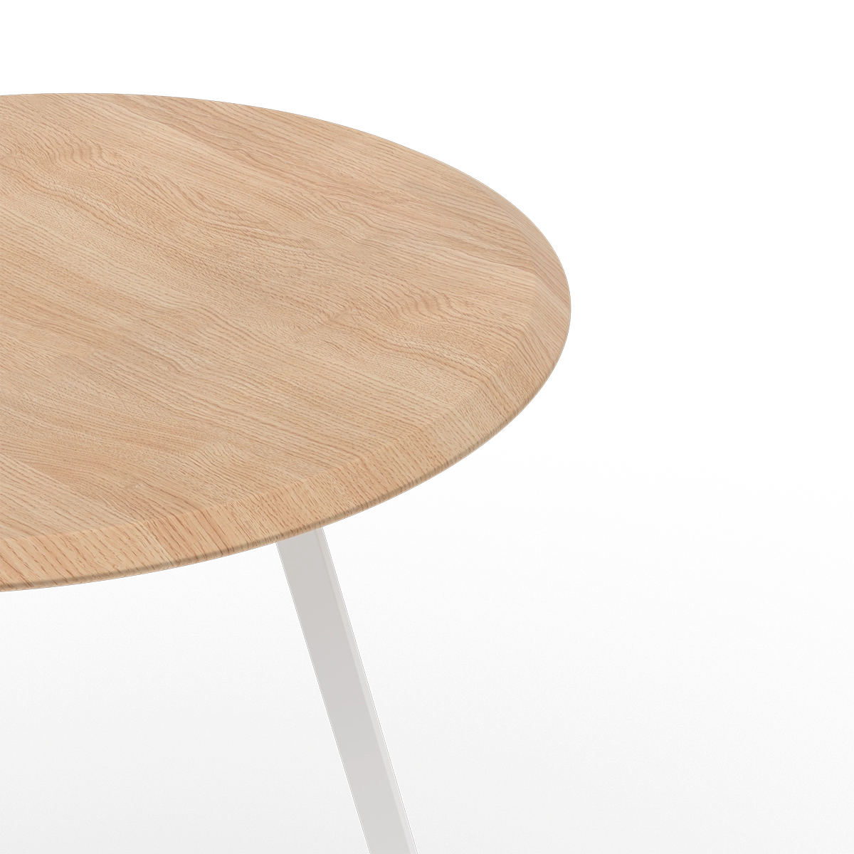 Tabouret haut Gustave 65cm, frêne naturel, métal blanc