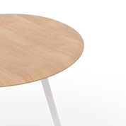 Tabouret haut Gustave 65cm, frêne naturel, métal blanc
