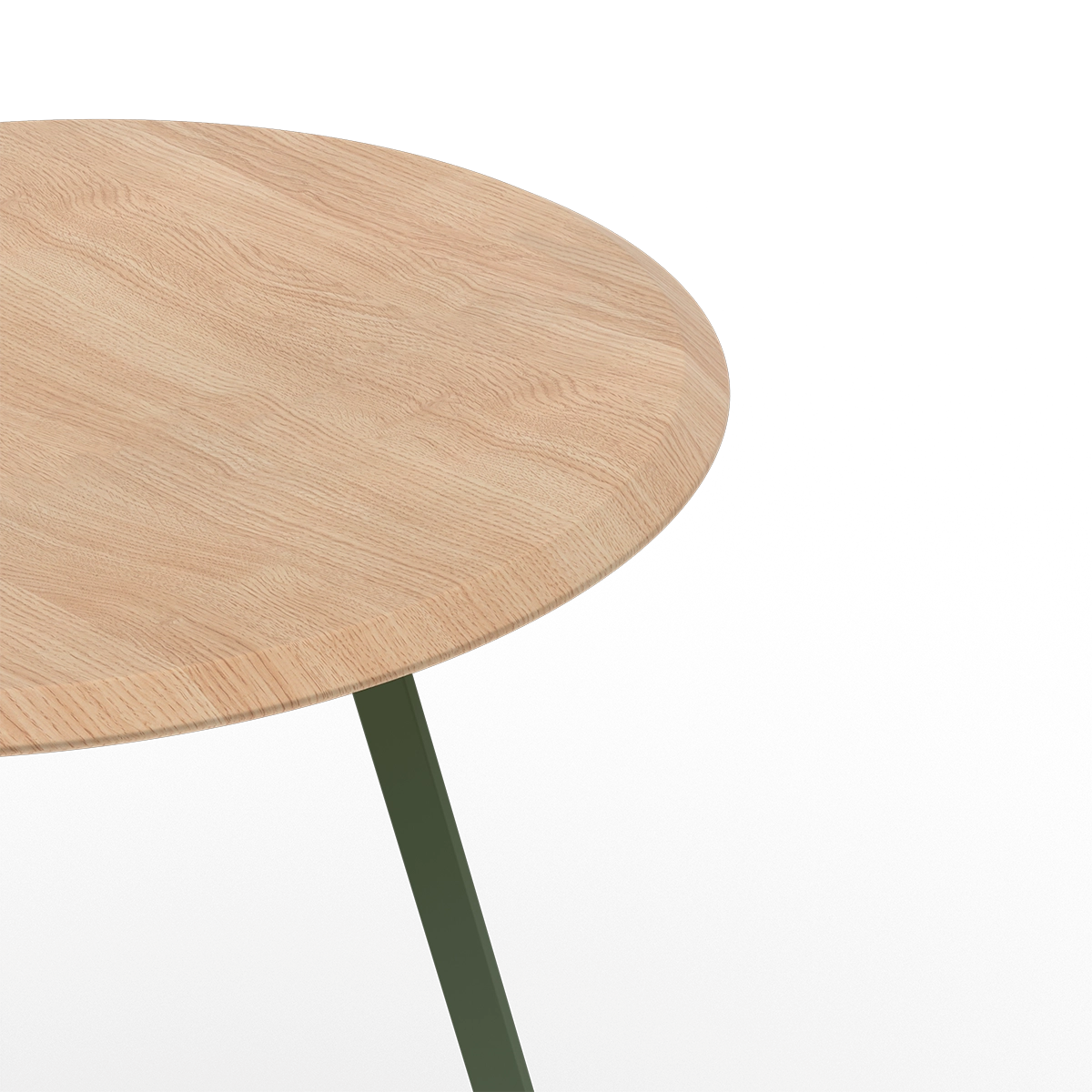 Tabouret haut Gustave 65cm, frêne naturel, métal vert cendré