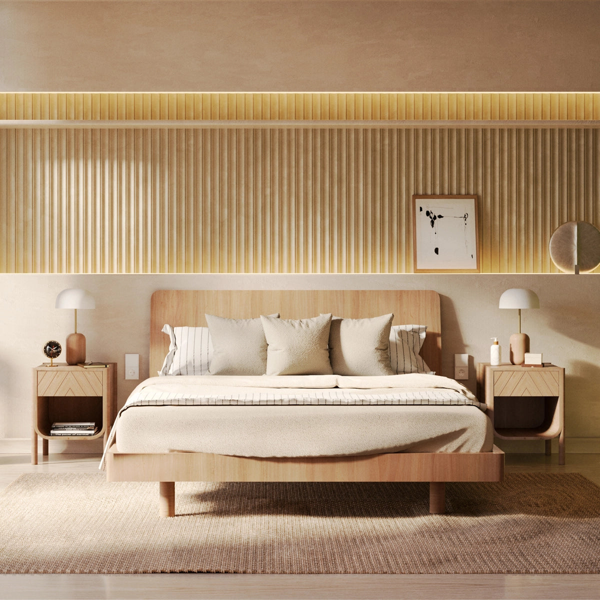 Nina table lamp, white lampshade