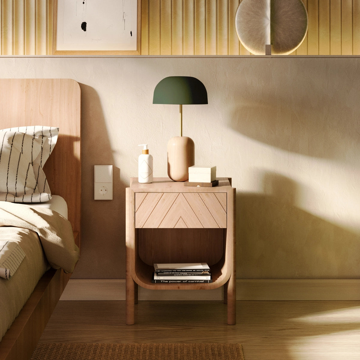 Nina table lamp, ashen green shade