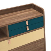 gaston secretaire mural 80 noyer bleu petrole laiton 3