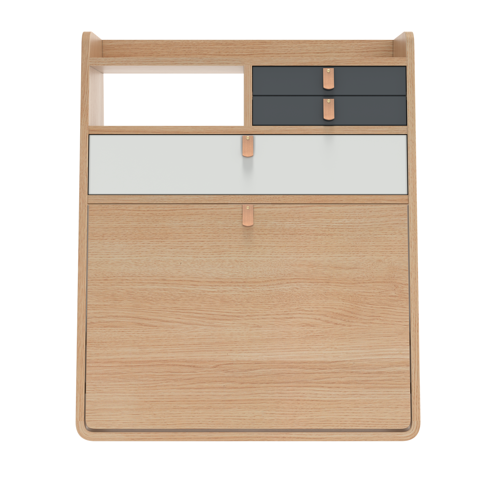 gaston secretaire mural 60 chene gris ardoise gris clair 2