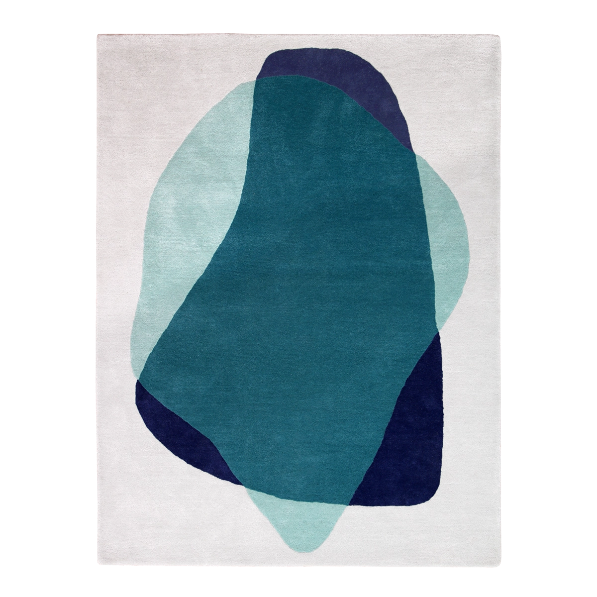 Tapis Serge 183x223cm, Laine de Nouvelle-Zélande, vert/bleu