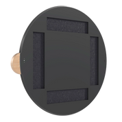 Sonia Round Mirror 90cm, natural glass, oak