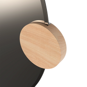 Sonia Round Mirror 90cm, smoked glass, oak