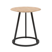 Gustave Stool 45cm, natural ash, black metal
