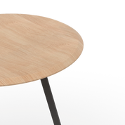 Gustave Stool 45cm, natural ash, black metal