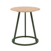 Tabouret Gustave 45cm, frêne naturel, métal vert cendré