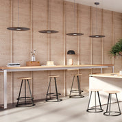 Tabouret haut Gustave 65cm, frêne naturel, métal gris ardoise