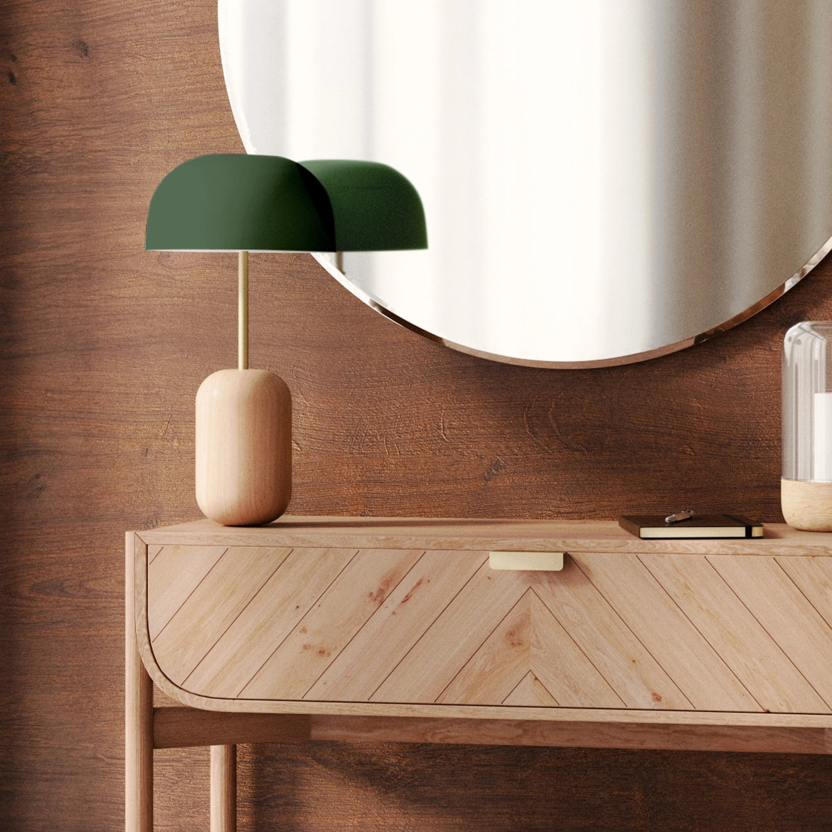 Nina table lamp, ashen green shade