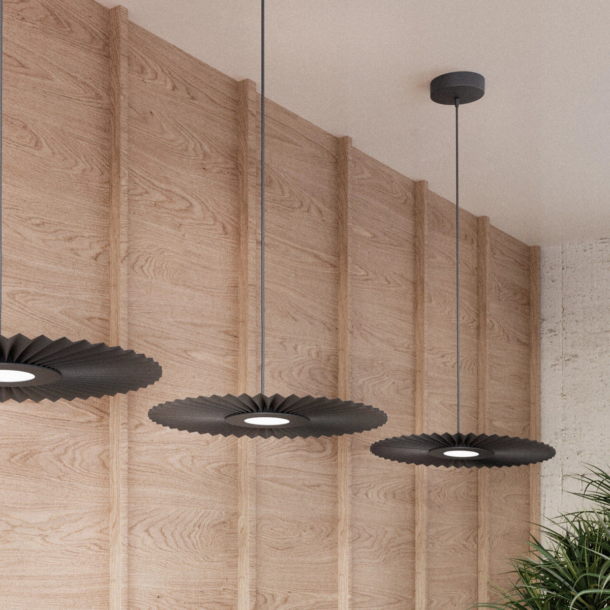 Carmen S 50cm pendant light, slate grey