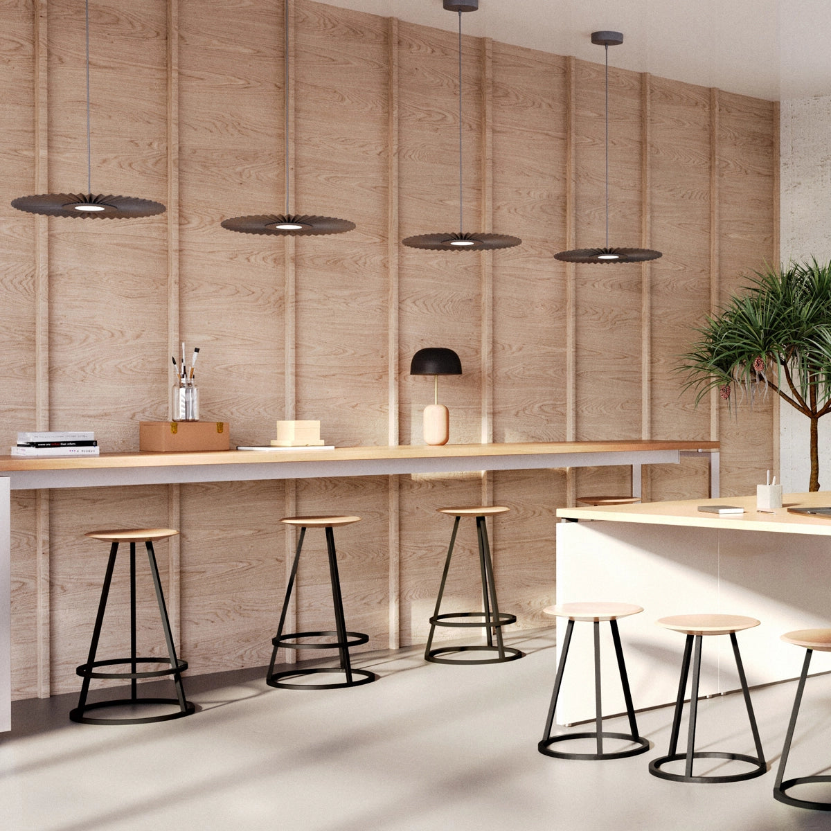 Carmen S 50cm pendant light, slate grey