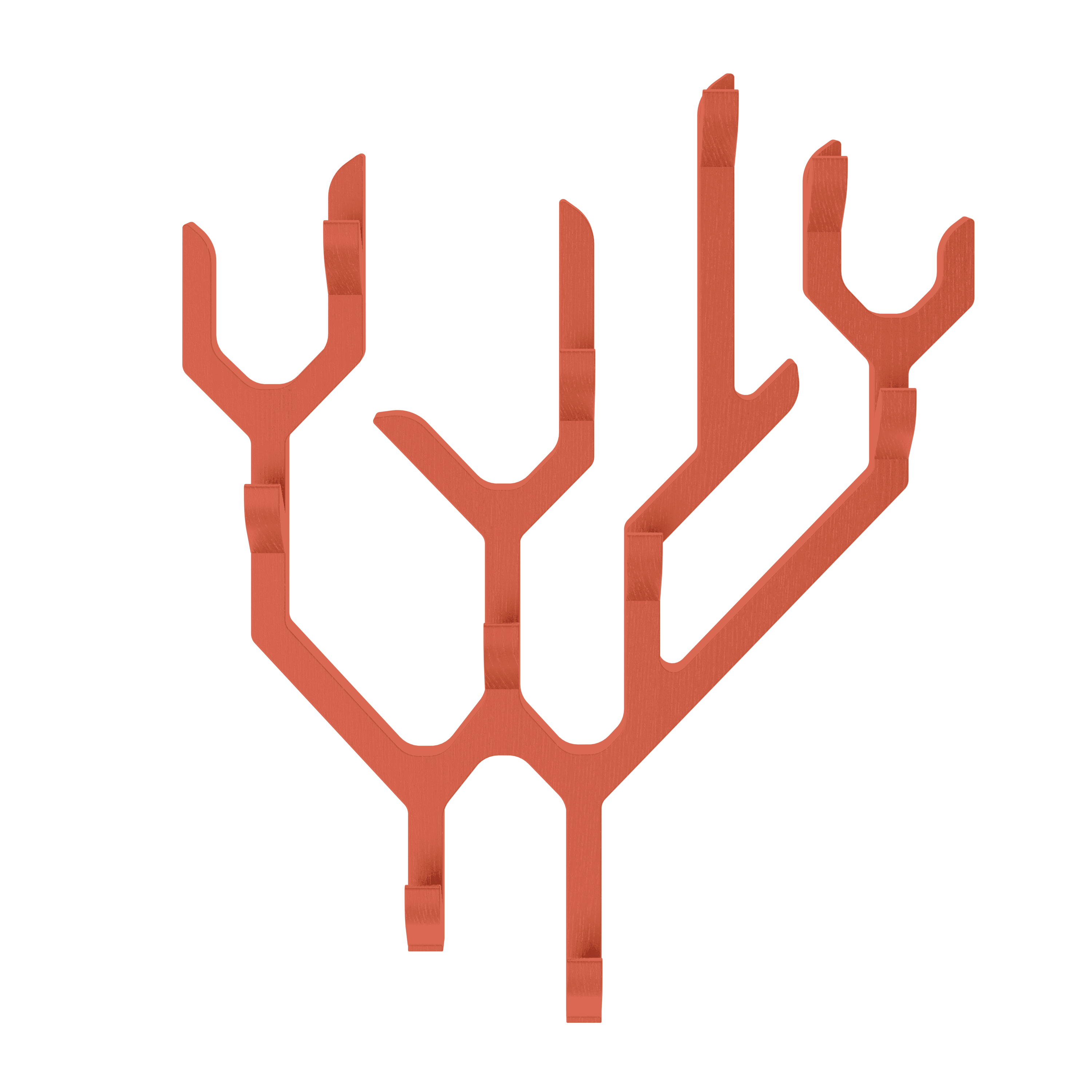 Ambroise wall-mounted coat rack, spiced coral oak