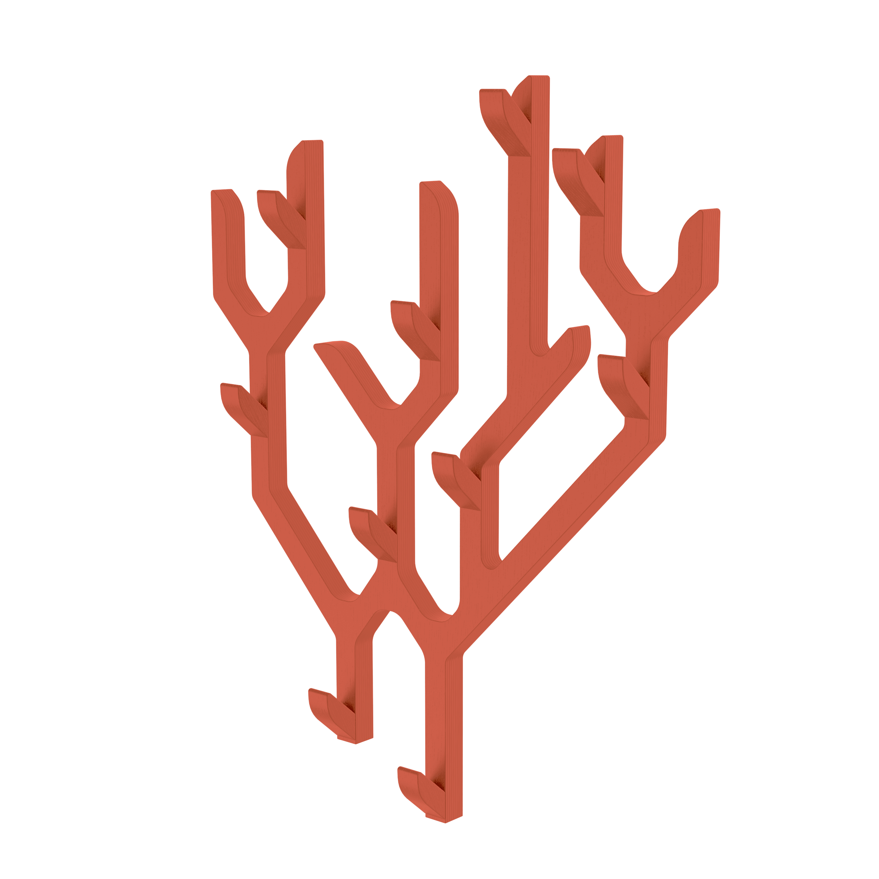 Ambroise wall-mounted coat rack, spiced coral oak