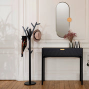 Portemanteau sur pied 158cm Ambroise, chêne teinté noir