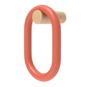 Patère Fernand Verticale, frêne naturel, corail épicé