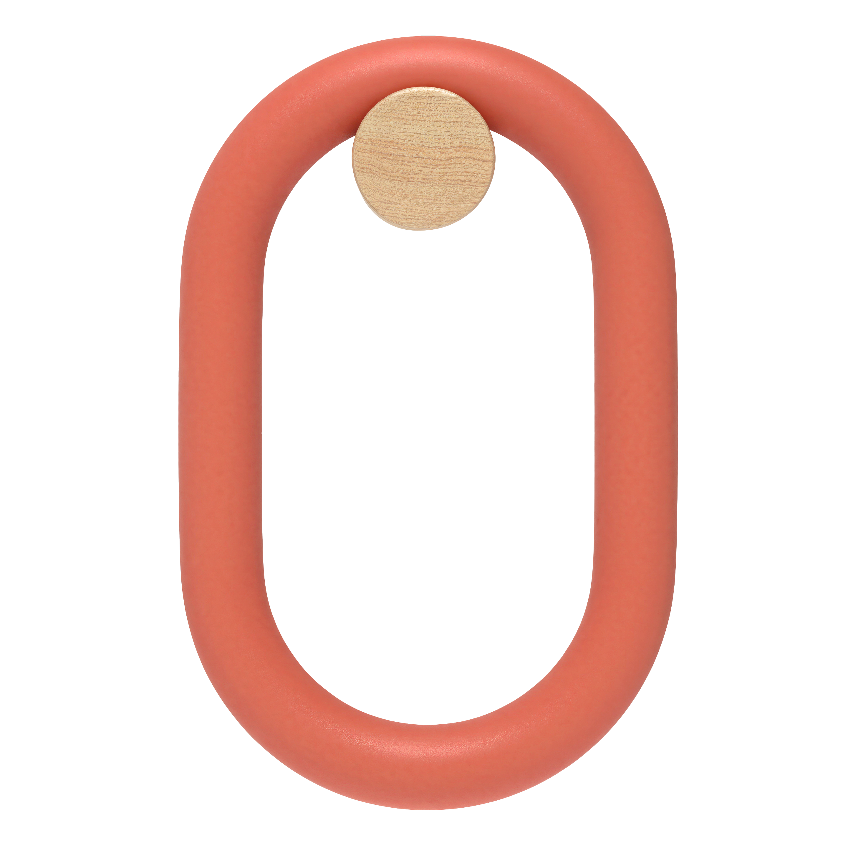 Patère Fernand Verticale, frêne naturel, corail épicé