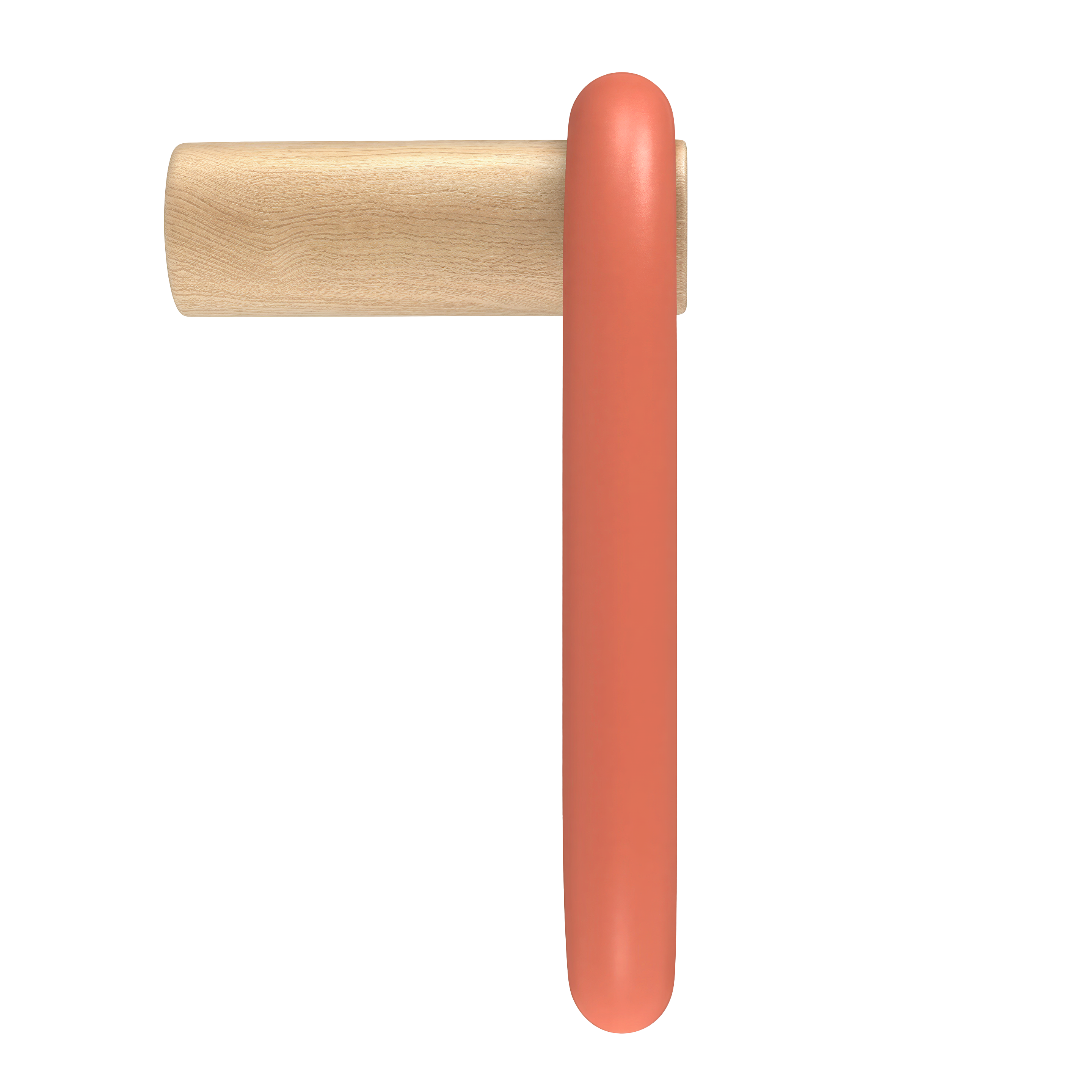 Patère Fernand Verticale, frêne naturel, corail épicé