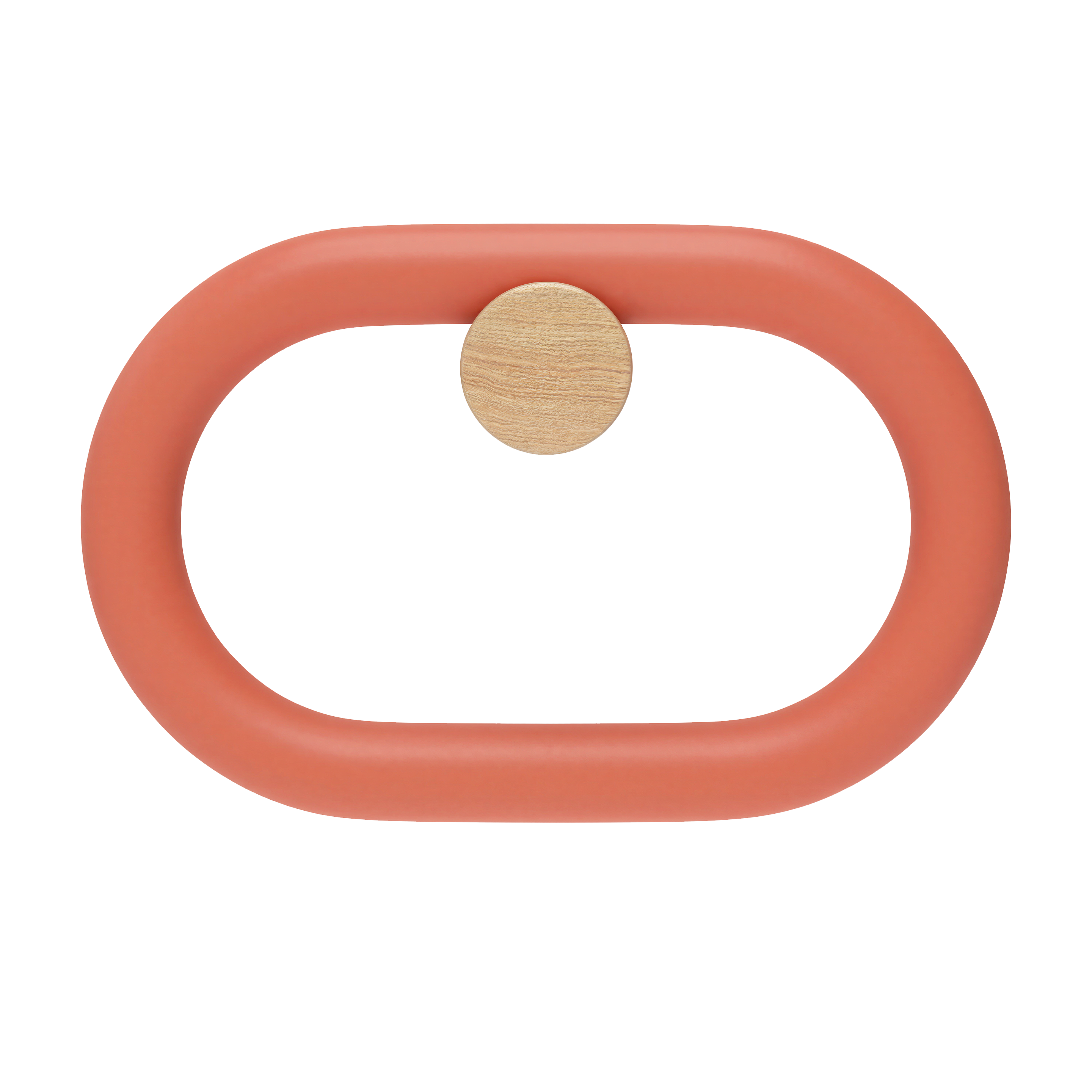 Patère Fernand Horizontale, frêne naturel/corail épicé