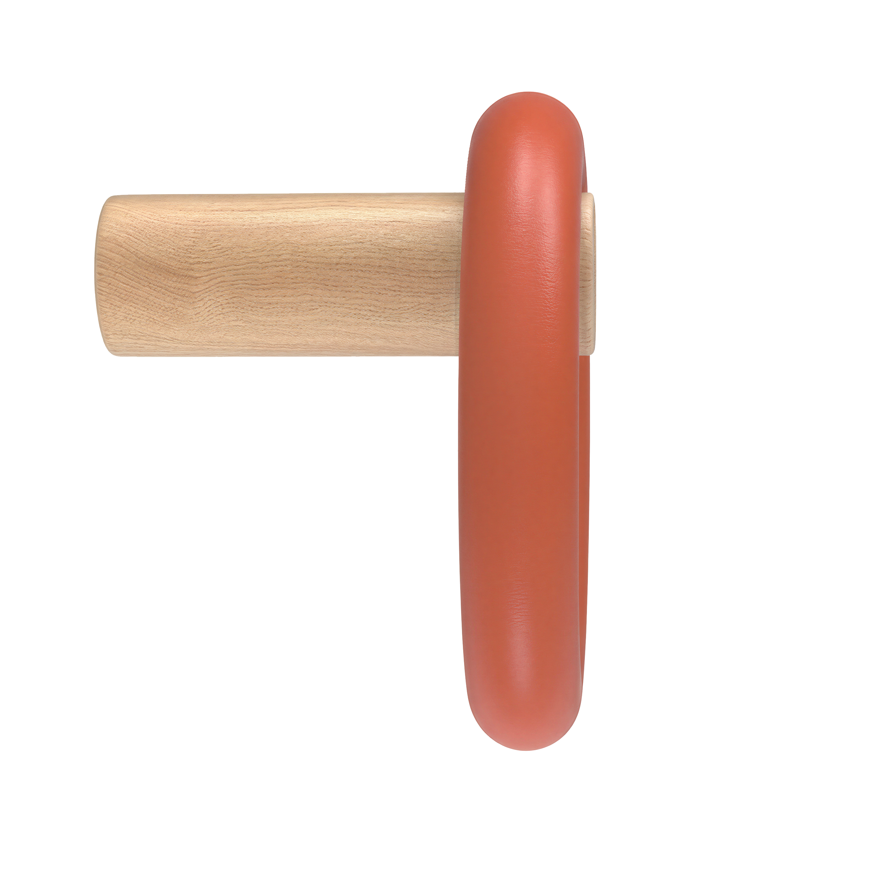 Patère Fernand Horizontale, frêne naturel/corail épicé