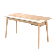 Bureau Honoré, chêne naturel/laqué blanc