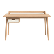Bureau Honoré, chêne naturel/laqué blanc
