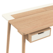 Bureau Honoré, chêne naturel/laqué blanc