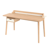 Bureau Honoré, chêne naturel/laqué blanc