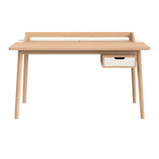 Bureau Honoré, chêne naturel/laqué blanc
