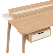Bureau Honoré, chêne naturel/laqué blanc