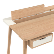 Bureau Honoré, chêne naturel/laqué blanc