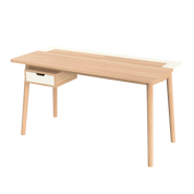 Bureau Honoré, chêne naturel/laqué blanc