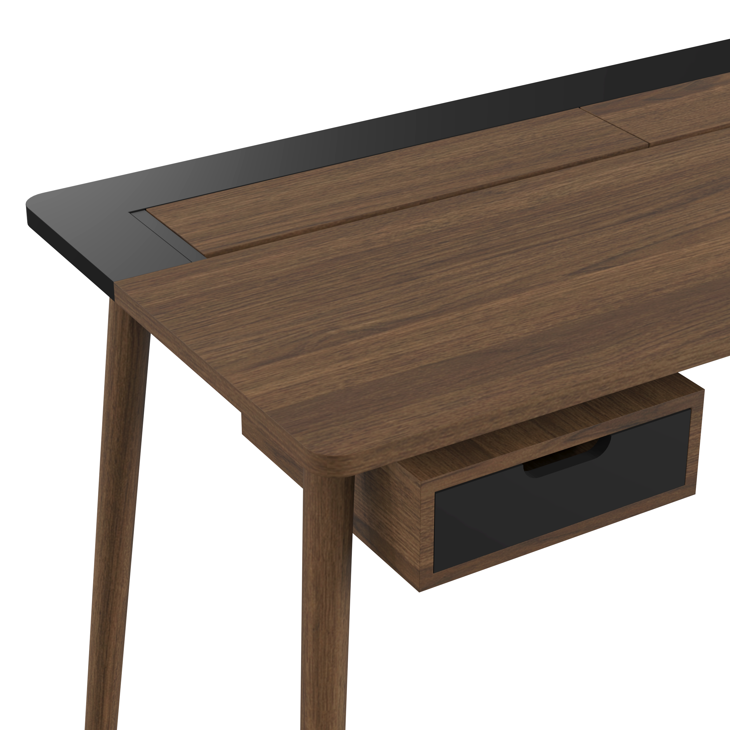 Bureau Honoré, chêne teinté/laqué noir