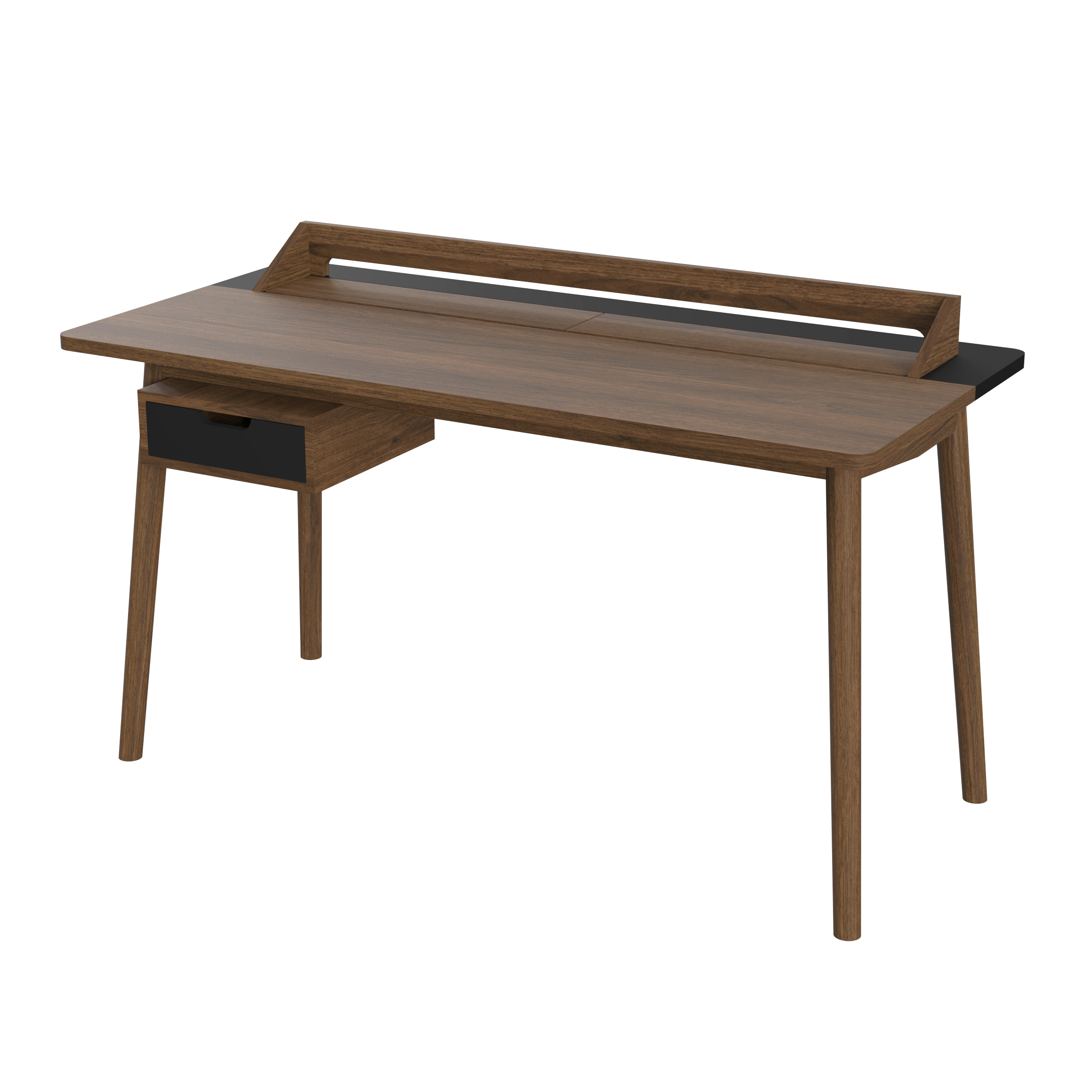 Bureau Honoré, chêne teinté/laqué noir