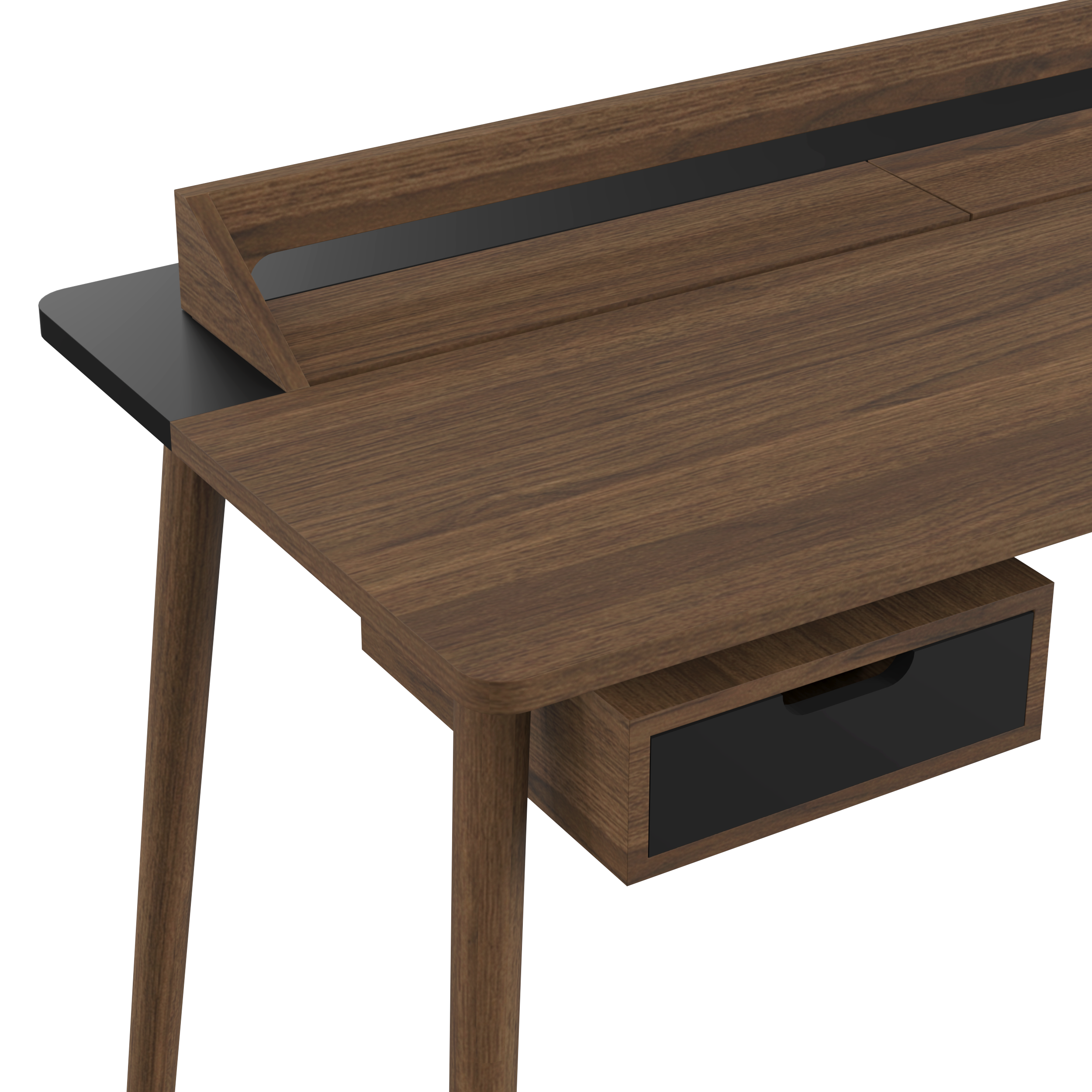 Bureau Honoré, chêne teinté/laqué noir