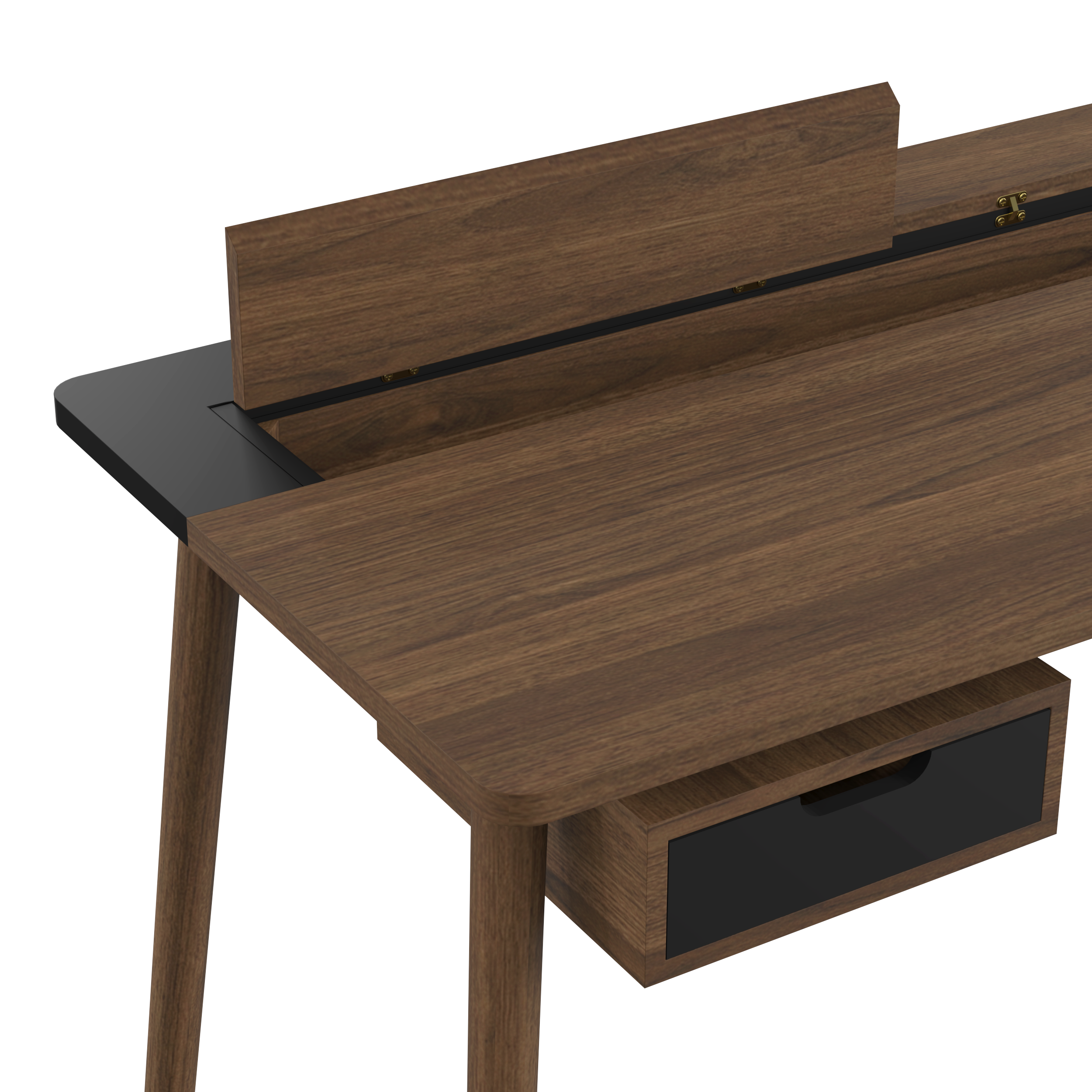 Bureau Honoré, chêne teinté/laqué noir